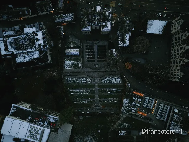 Aerial drone photograph over ZURICH, Switzerland from 47.372743307309655, 8.547964096069338 on 2025-11-22. Exposure 870 · f1.8 · 9mm.
